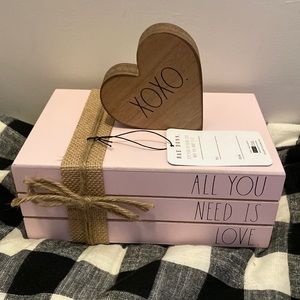 Rae dunn faux book valentine stacker (price firm)